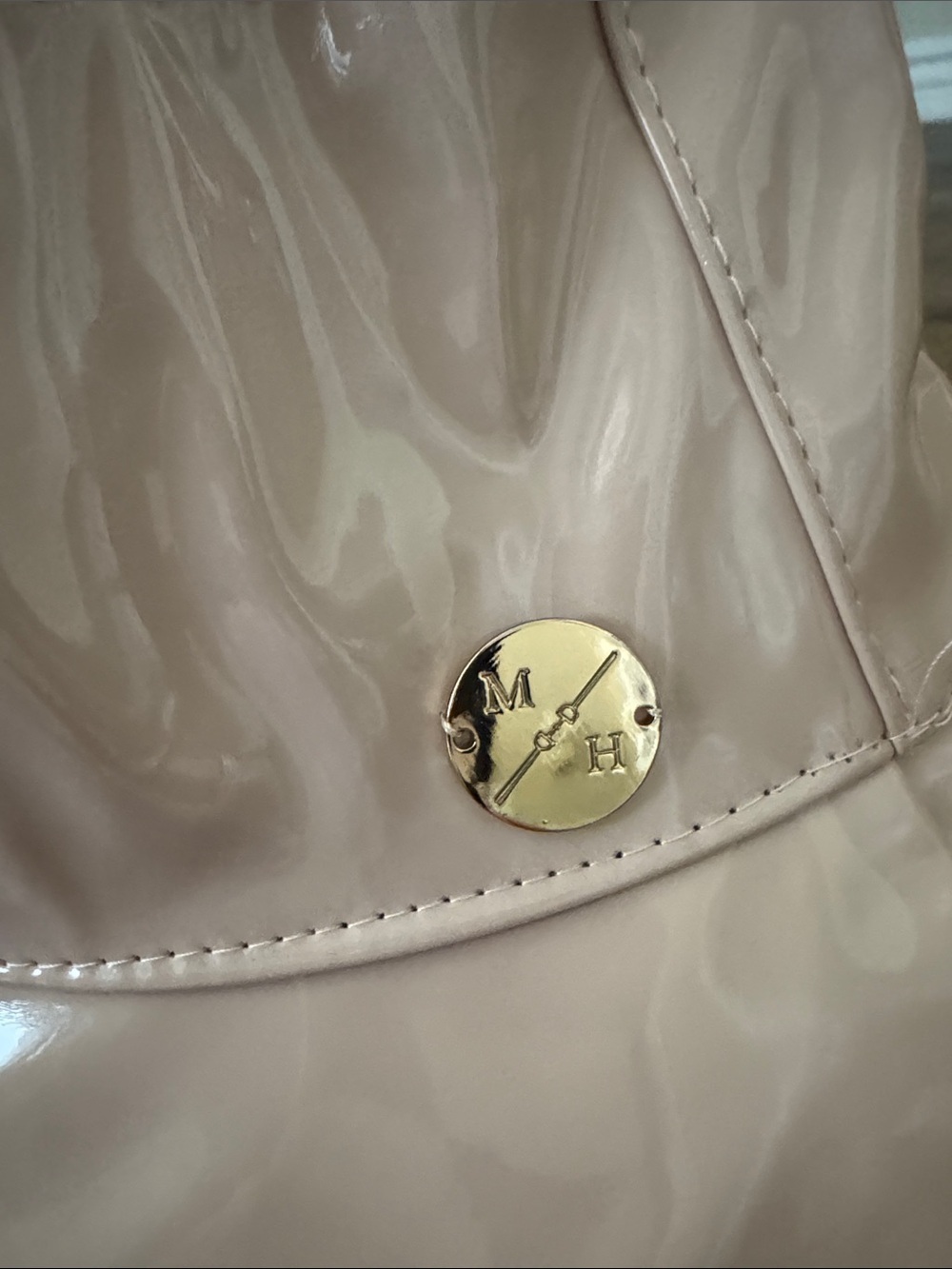 NWOT Modern Horse Patent Vinyl Bucket Hat - Blush Pink - Picture 2 of 5